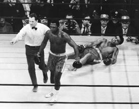 Muhammad Ali floored by Joe Frazier