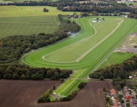 Aerial view of Haydock Park racecourse