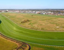 Full aerial view of Newbury Racecourse