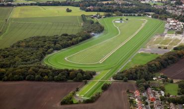 Aerial view of Haydock Park racecourse